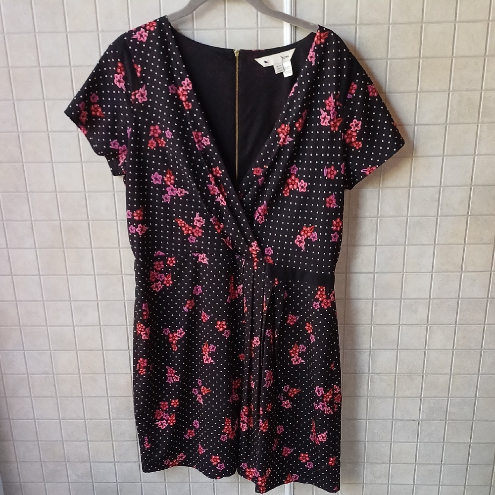 Floral False Wrap Dress
